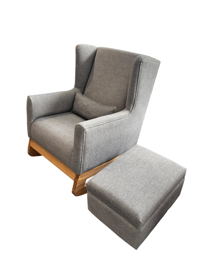 Sway Nursing Chair, Lumbar Cushion and Ottoman