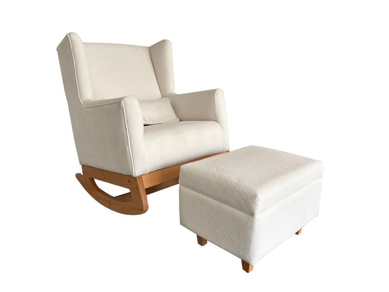 Sway Nursing Chair, Lumbar Cushion and Ottoman